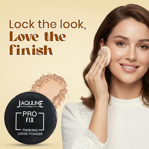 JAQULINE USA Pro Fix Finishing Loose Powder | Oil Control Matte Finish | Blurs Pores & Sets Makeup | Lightweight, Long Lasting - Ivory (15g)