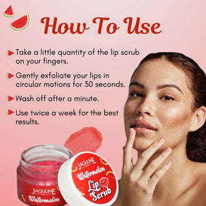 Jaquline USA Watermelon Lip Scrub |Provides Deep Hydration |Exfoliates Dead Skin |Plumping & Hydration| Repair & Restores Lips|15g