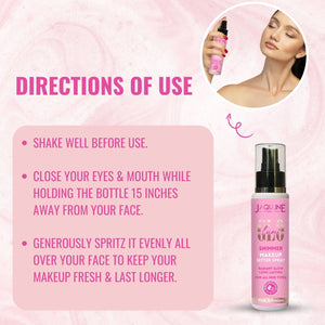 Jaquline USA Lumi Glo Shimmer Makeup Setter Spray Pink Infusion 100ml