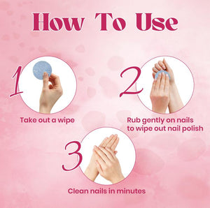 JAQULINE USA Rose Nail Polish Remover Pads | Acetone-Free Nail Paint Remover Wipes | With Vitamin E, Aloe Vera & Olive Oil | Travel Friendly | 30 Pads