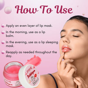 Jaquline USA Bubblegum Lip Mask |Provides Intense Hydration |Softens & Smoothens Lips |Locks Moisture|15g