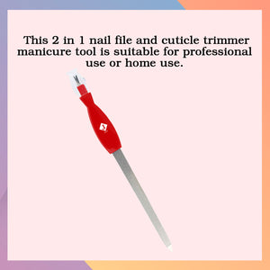 Jaquline USA 2 in 1 Nail File & Cuticle Trimmer