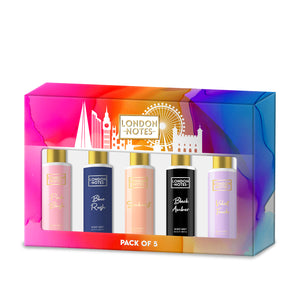 London Notes Pack Of 5 50ML Body Spray Gift Set