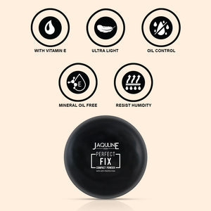 Jaquline USA Perfect Fix Long Wear Compact Powder with Silky Smooth Finish & Matte Effect - Sand03 (9g)