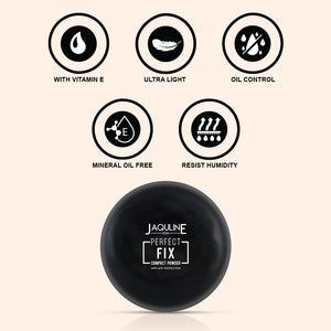 Jaquline USA Perfect Fix Long Wear Compact Powder with Silky Smooth Finish & Matte Effect - Natural04 (9g)