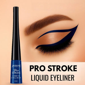 Jaquline USA Pro Stroke Liquid Eyeliner Classic Blue 4ml |Enriched with Almond Extract | Long lasting | Smudge proof