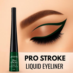 Jaquline USA Pro Stroke Liquid Eyeliner Jade Green 4ml | Enriched with Almond Extract | Long lasting | Smudge proof