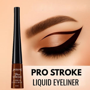Jaquline USA Pro Stroke Liquid Eyeliner Super Brown 4ml | Enriched with Almond Extract | Long lasting | Smudge proof