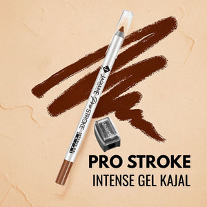 Jaquline USA Pro Stroke Intense Gel Kajal Super Brown 1.2 g |Smudge Proof |Long Lasting |Waterproof| Enriched with Vitamin E