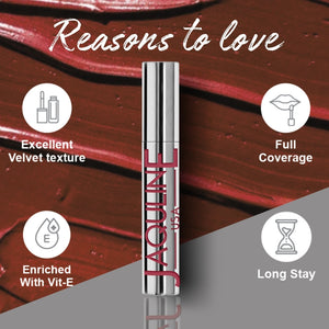 Jaquline USA RIZZ Flirt Rizz Liquid Lipstick Glossy Matte, Long Lasting Formula-3.5ml