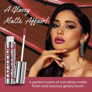 Jaquline USA RIZZ Flirt Rizz Liquid Lipstick Glossy Matte, Long Lasting Formula-3.5ml