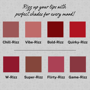 Jaquline USA RIZZ Flirt Rizz Liquid Lipstick Glossy Matte, Long Lasting Formula-3.5ml