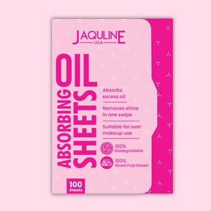 Jaquline USA Pink Oil Absorbing Sheets 100N - Instant Oil Control Blotting Paper for Face, Gentle on Skin, Travel Friendly, Portable and Convenient for Daily Use