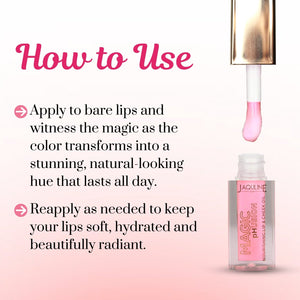 Jaquline USA Magic Phusion lip & Cheek oil, Long Lasting Nourishment Non-Sticky & glossy Heals & Moisturizes Lips Rose Razzle - 5ml