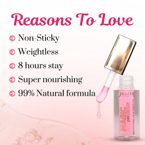Jaquline USA Magic Phusion lip & Cheek oil, Long Lasting Nourishment Non-Sticky & glossy Heals & Moisturizes Lips Rose Razzle - 5ml