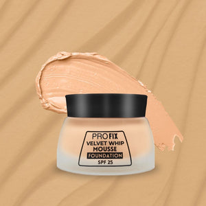 Jaquline USA PRO FIX Velvet Whip Mousse Foundation, Weightless Smooth Velvet touch, Flawless Matte Finish, Biege 02