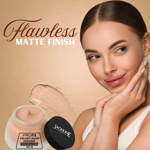 Jaquline USA PRO FIX Velvet Whip Mousse Foundation, Weightless Smooth Velvet touch, Flawless Matte Finish, Honeydew 03