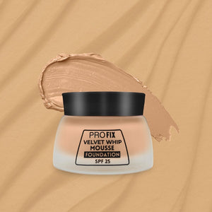 Jaquline USA PRO FIX Velvet Whip Mousse Foundation, Weightless Smooth Velvet touch, Flawless Matte Finish, Caramel 04