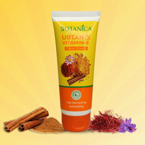 BOTANICA Ubtan & Vitamin E Face scrub- Exfoliates Skin, Promotes Skin healing and Smooth in Texture, 100g
