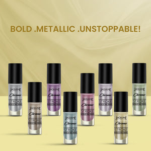 Jaquline USA Chrome Stroke Nail Polish| Intense Metallic Finish| Long Lasting| Intense Shine - Solar Gold 03