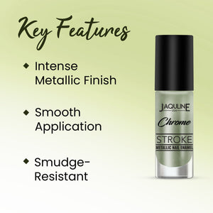 Jaquline USA Chrome Stroke Nail Polish| Intense Metallic Finish| Long Lasting| Intense Shine - Cyber Mint 04