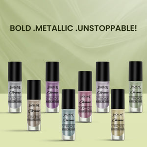 Jaquline USA Chrome Stroke Nail Polish| Intense Metallic Finish| Long Lasting| Intense Shine - Cyber Mint 04