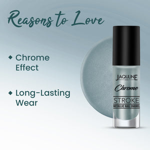 Jaquline USA Chrome Stroke Nail Polish| Intense Metallic Finish| Long Lasting| Intense Shine - Neo Aqua 06