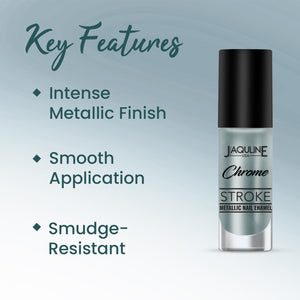 Jaquline USA Chrome Stroke Nail Polish| Intense Metallic Finish| Long Lasting| Intense Shine - Neo Aqua 06