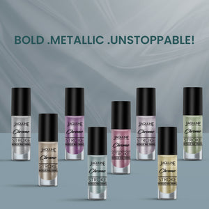 Jaquline USA Chrome Stroke Nail Polish| Intense Metallic Finish| Long Lasting| Intense Shine - Neo Aqua 06