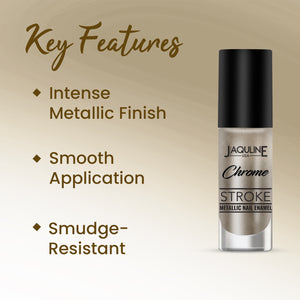 Jaquline USA Chrome Stroke Nail Polish| Intense Metallic Finish| Long Lasting| Intense Shine - Digital Sand 07