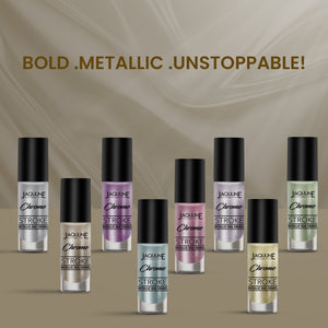 Jaquline USA Chrome Stroke Nail Polish| Intense Metallic Finish| Long Lasting| Intense Shine - Digital Sand 07