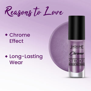 Jaquline USA Chrome Stroke Nail Polish| Intense Metallic Finish| Long Lasting| Intense Shine - Holo Lavender 08