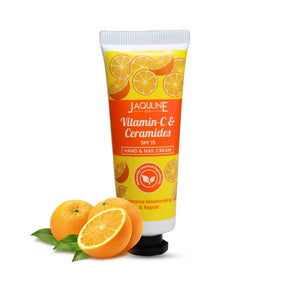 Jaquline USA Vit-C & Ceramides Hand cream- Nourishes hand, makes hand soft & supple, prevents dryness and hydrate skin-30g