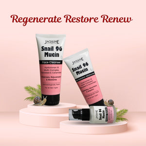 JAQULINE USA Snail Mucin Radiance & Hydration skin care kit | Face Cleanser, Power Serum & Moisturizer Set | Hydrating Face Care Kit | Barrier Repair & Glow Boost | Gift for Her & Him