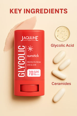 Jaquline USA GLYCOLIC & Sunstick  20G |SPF 50 & PA++++| with non-greasy