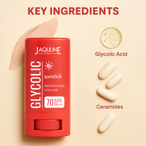 Jaquline USA GLYCOLIC & Sunstick  20G |SPF 50 & PA++++| with non-greasy