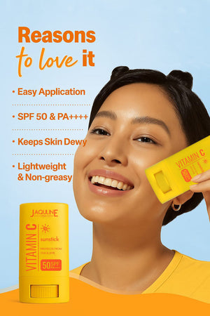 Jaquline USA Vitamin C Sunstick 20G |SPF 50 & PA++++| with non-greasy