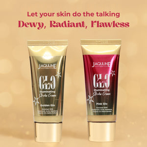 Jaquline USA Lumi Glo Strobe Cream Pink Glo 30g | 3-in-1 Multipurpose Highlighter with Hyaluronic Acid