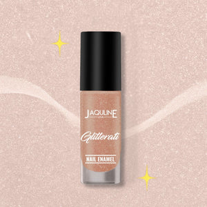 Jaquline USA Glitterati Nail Enamel| High- Impact glitter| Shimmery effect| multi-dimensional shine| Peach Orbit 04