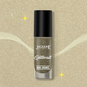 Jaquline USA Glitterati Nail Enamel| High- Impact glitter| Shimmery effect| multi-dimensional shine| Golden Dust 08