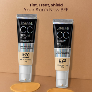 Jaquline USA CC Serum Tint 30g – Hydrating Tinted Serum with SPF, Niacinamide & Hyaluronic Acid, Honey 02