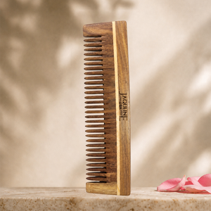 JAQULINE USA Rosewood Wooden Grooming Comb for Anti Frizz Detangling, Smooth Teeth Scalp Massage Hair Care Tool for Men & Women