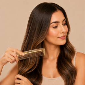 JAQULINE USA Rosewood Wooden Grooming Comb for Anti Frizz Detangling, Smooth Teeth Scalp Massage Hair Care Tool for Men & Women