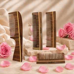 JAQULINE USA Rosewood Wooden Grooming Comb for Anti Frizz Detangling, Smooth Teeth Scalp Massage Hair Care Tool for Men & Women