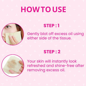 Jaquline USA Pink Oil Absorbing Sheets 100N - Instant Oil Control Blotting Paper for Face, Gentle on Skin, Travel Friendly, Portable and Convenient for Daily Use