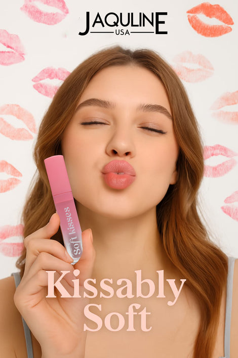 Jaquline USA Soft Kisses Liquid Lipstick long lasting, Matte Finish & Silky-Smooth Texture, Enriched with Hyaluronic Acid & Vitamin E, Blush Buzz 4.2 ml