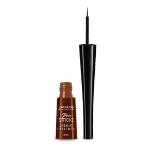 Jaquline USA Pro Stroke Liquid Eyeliner Super Brown 4ml | Enriched with Almond Extract | Long lasting | Smudge proof