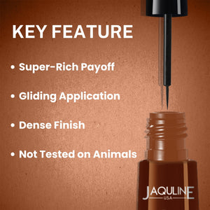 Jaquline USA Pro Stroke Liquid Eyeliner Super Brown 4ml | Enriched with Almond Extract | Long lasting | Smudge proof