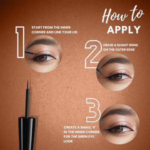 Jaquline USA Pro Stroke Liquid Eyeliner Super Brown 4ml | Enriched with Almond Extract | Long lasting | Smudge proof