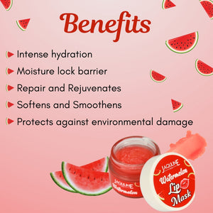 Jaquline USA Watermelon Lip Mask |Provides Intense Hydration |Softens & Smoothens Lips |Locks Moisture|15g